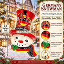 Germany Flag Red Hat Snowman Head Glass Christmas Ornament