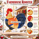 Colorful Glittered Rooster Glass Christmas Ornament