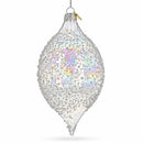 Iridescent Frosted Teardrop Glass Christmas Ornament