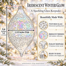 Iridescent Frosted Teardrop Glass Christmas Ornament