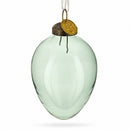 Oval Vintage Style Clear Glass Egg Christmas Ornament