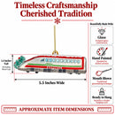 Bullet Train Express Glass Christmas Ornament