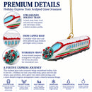 Bullet Train Express Glass Christmas Ornament