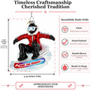 Hit the Slopes Snowboarder Glass Christmas Ornament