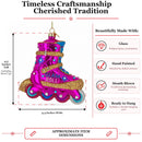 Pink Glitter Rollerblade Inline Skate Glass Christmas Ornament