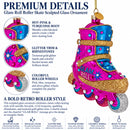 Pink Glitter Rollerblade Inline Skate Glass Christmas Ornament