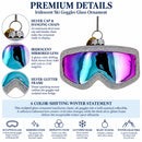 Iridescent Lens Snowboard Ski Goggles Glass Christmas Ornament