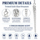 Clear Twisted Glass Icicle Winter Christmas Ornament