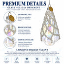 Iridescent Frosted Teardrop Clear Glass Christmas Ornament
