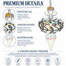 Clear Glass Finial With Silver Swirls Christmas Ornament