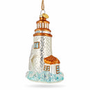 Nautical Lighthouse With Starfish Glass Christmas Ornament