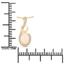 0.56 Carat Genuine Ethiopian Opal and White Diamond 14K Yellow Gold Pendant