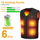 Heat Jacket Vest 3 Heating Gear Adjustable USB Heated Vest Warm Heat Coat Vest with 10 Heating Pads For Men Women Winter Outdoor Activity