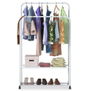 Garment Hanging Rack Clothing Hanging Rail Pillow Shoe Display Organizer Stand Rolling Wheel Clothes Organizer
