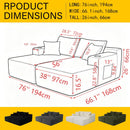 Sectional Couch with Double Chaise Lounge and Cup Holders