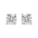 IGI Certified 14K White Gold 5.00 Cttw Round Brilliant-Cut Lab Grown Diamond Classic 4-Prong Stud Earrings with Screw Backs (F-G Color, SI1 Clarity)