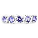 1.15 Carat Genuine Tanzanite .925 Sterling Silver Ring