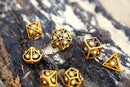 Dragon's Eye Hollow Metal Dice Set - White Gems
