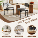 Dining Chair Set of 2 with Curved Backrest and Padded Seat