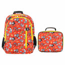 Disney Mickey Mouse Red AOP Print 14-inch Youth Backpack & Insulated Lunch Kit Set