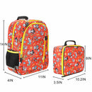 Disney Mickey Mouse Red AOP Print 14-inch Youth Backpack & Insulated Lunch Kit Set