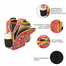 Disney Mickey Mouse Red AOP Print 14-inch Youth Backpack & Insulated Lunch Kit Set