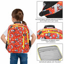 Disney Mickey Mouse Red AOP Print 14-inch Youth Backpack & Insulated Lunch Kit Set