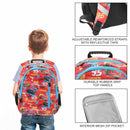 Disney Cars Red AOP Print 14-inch Youth Backpack & Insulated Lunch Kit Set