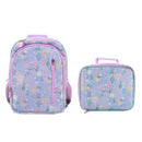 Disney Minnie Mouse Lilac Floral 14-inch Youth Backpack & Insulated Lunch Kit Set
