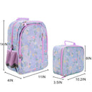 Disney Minnie Mouse Lilac Floral 14-inch Youth Backpack & Insulated Lunch Kit Set