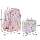 Disney Princess Pink Watercolor AOP 14-inch Youth Backpack & Insulated Lunch Kit Set