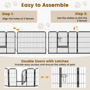 16 Panel 24/32/40 Inches Height Dog Playpen with Lock and Large Door-24 inches