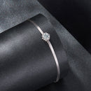 925 Sterling Silver Moissanite 0.50 Carat Bracelet with Pavé Setting and White Gold Plating for Women