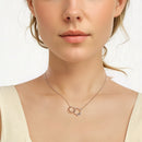 925 Sterling Silver White Gold Plated 40+5cm Necklace with Pavé CZ for Women