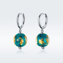 925 Sterling Silver Earrings with Glass Bead for Women