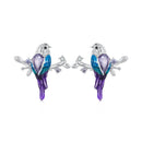 925 Sterling Silver Enamel Process Pavé Setting CZ Earrings