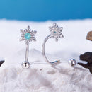 925 Sterling Silver Earrings with Transparent Glass for Women