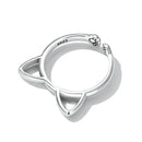 925 Sterling Silver Oxidized Paw Design Ring