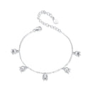 925 Sterling Silver Plated White Gold 12x41mm Pendant Bracelet