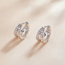 S925 Sterling Silver Earrings with Pavé Setting CZ, 1.1*0.6cm, for Women