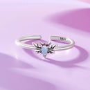 925 Sterling Silver Pendant with Luminous Stone - Oxidized Silver, For Rings