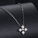 925 Sterling Silver & White Gold Plated Moissanite Necklace 40+5cm for Women