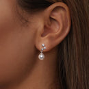 925 Sterling Silver Earrings with Quality Shell Pearl and CZ for Women