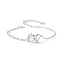 925 Sterling Silver Bracelet with Pave Setting CZ and White Gold Plating