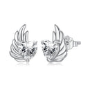 925 Sterling Silver Earrings with Pavé Setting CZ in Oxidized Silver - 1.0*0.7cm