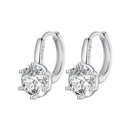 925 Sterling Silver Earrings with CZ and Platinum Plating, Size 13*7mm for Women