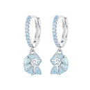 925 Sterling Silver Earrings with Nano Opal Stone and Enamel - 22x8mm