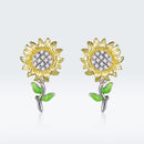 925 Sterling Silver Plated Gold Earrings with Enamel Process