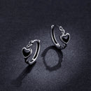 925 Sterling Silver Oxidized Enamel Earrings for Women - 1.2*0.5 cm