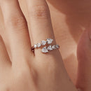 925 Sterling Silver White Gold Plated Pavé Setting Rings for Women
